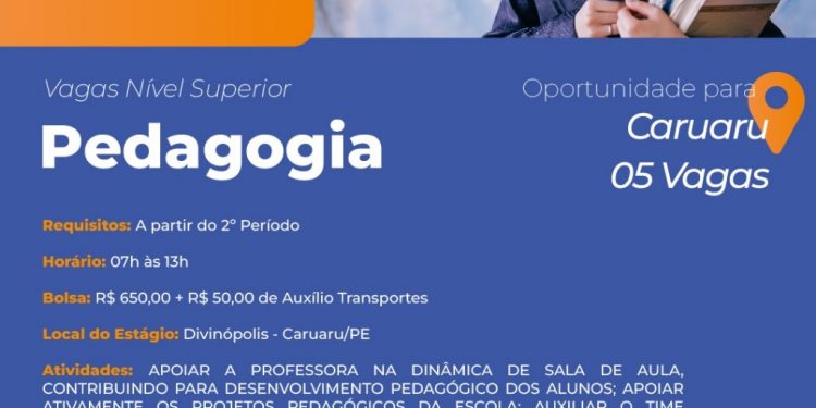 IEL PE abre vagas de estágio na área de Pedagogia em Caruaru Blog do