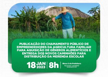 Caruaru realiza chamamento público de empreendedores da agricultura familiar e entrega dos novos caminhões para distribuição da merenda escolar
