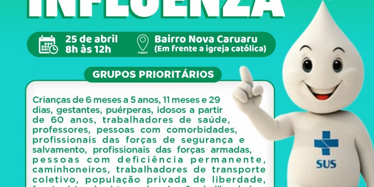 Vacinação contra a Influenza acontece na Nova Caruaru nesta terça (25)