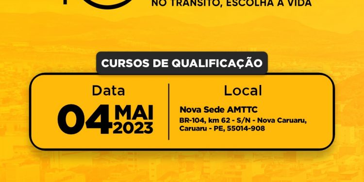 AMTTC vai oferecer cursos gratuitos durante o ‘Maio Amarelo’