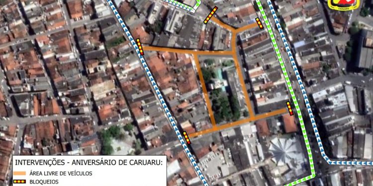 Ruas do Centro serão bloqueadas para comemoração do aniversário de Caruaru