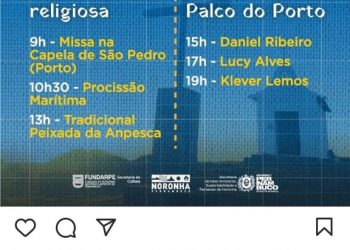 Noronha comemora Dia de São Pedro com missa, barqueata e shows
