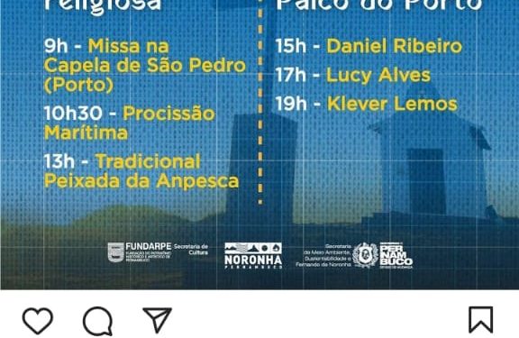 Noronha comemora Dia de São Pedro com missa, barqueata e shows