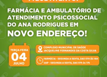 Mudança de endereço da farmácia do Ana Rodrigues e UAP