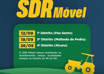 SDR Móvel estará no primeiro distrito ofertando serviços de agendamento nesta terça-feira (12)