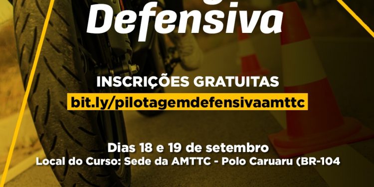 Curso de pilotagem defensiva para motos será oferecido de forma gratuita pela Prefeitura de Caruaru