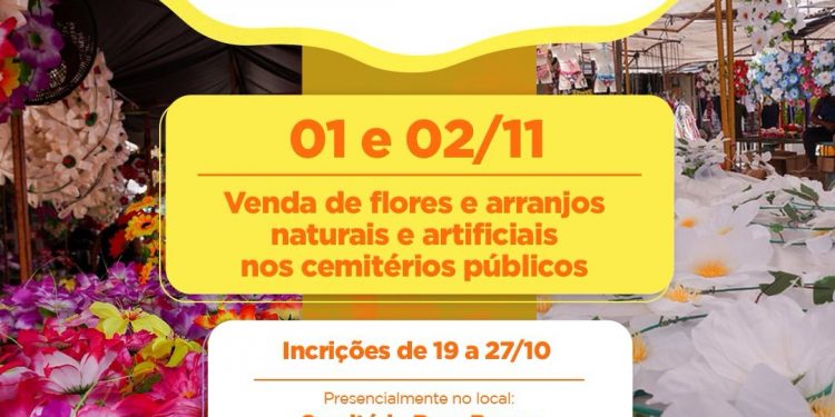 Cadastro aberto para a comercialização nas proximidades dos cemitérios públicos no Dia de Finados