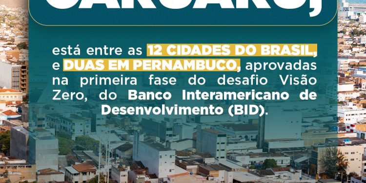 Caruaru está entre as 12 cidades do Brasil selecionadas na primeira fase do desafio ‘Visão Zero’