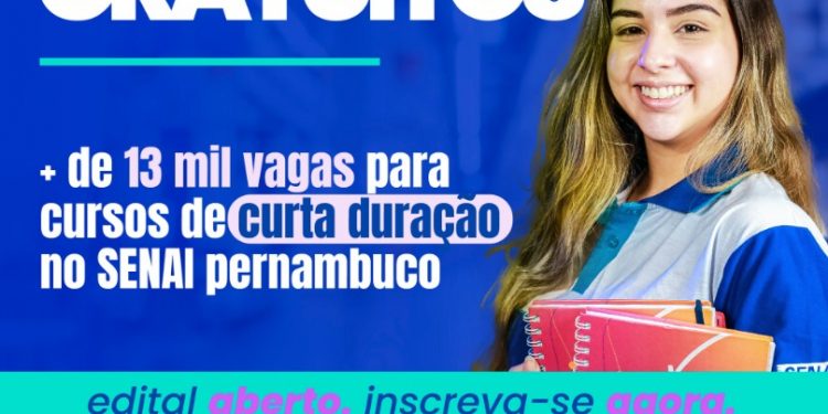 SENAI Pernambuco abre inscrição para mais de 13 mil vagas gratuitas em cursos de curta duração