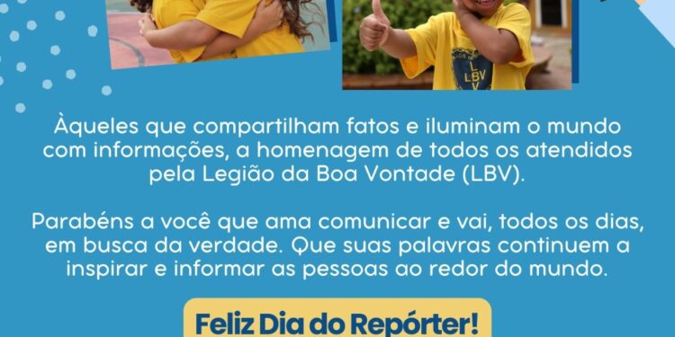 A todos os queridos Amigos – Dia do Repórter: homenagem das crianças da LBV