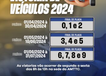 AMTTC divulga calendário de vistorias de veículos 2024
