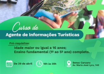Curso ligado ao turismo está sendo oferecido gratuitamente pela Prefeitura de Caruaru