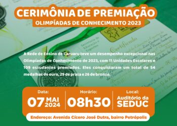 Estudantes da rede municipal serão premiados nas Olimpíadas dos Conhecimentos, refletindo momento atual da educação caruaruense