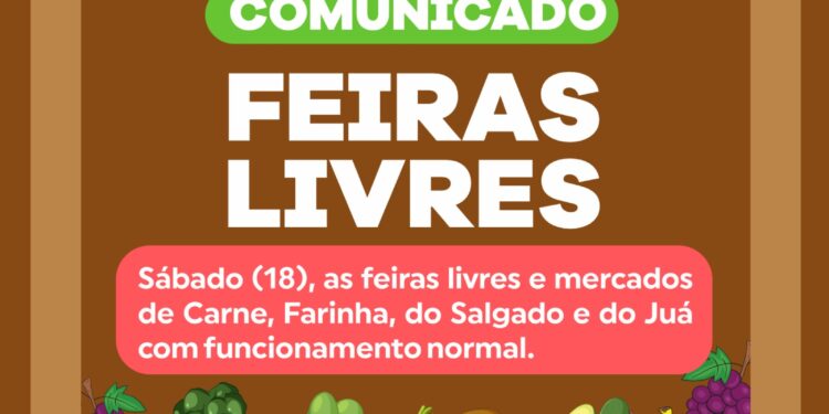 Feiras Livres e Mercados Públicos funcionarão normalmente neste sábado (18) aniversário de Caruaru