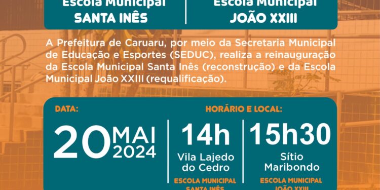 Reinaugurações das escolas municipais Santa Inês e João XXIII