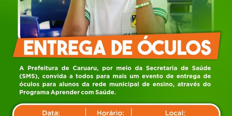 Aviso de pauta – Entrega de óculos para alunos da Escola Municipal Capitão João Velho