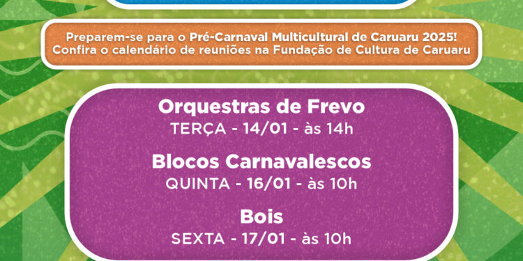 Fundação de Cultura de Caruaru divulga calendário de reuniões para Pré-Carnaval Multicultural 2025