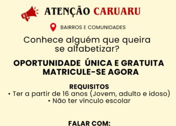 “Sim, eu posso!” – Jornada de Alfabetização de Jovens e Adultos chega às periferias de Caruaru para transformar vidas!