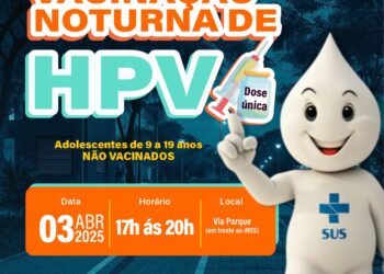 Prefeitura de Caruaru realizará ação de vacinação noturna contra o HPV nesta quinta-feira (3)