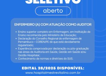 Hospital Mestre Vitalino abre seleção para enfermeiro com atuação como auditor