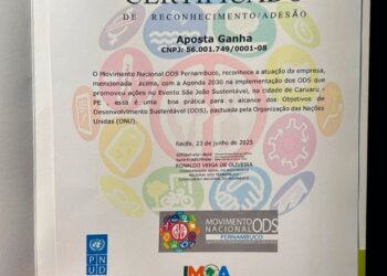 Aposta Ganha recebe certificado de reconhecimento e adesão pelo trabalho no São João Sustentável em Caruaru, Pernambuco
