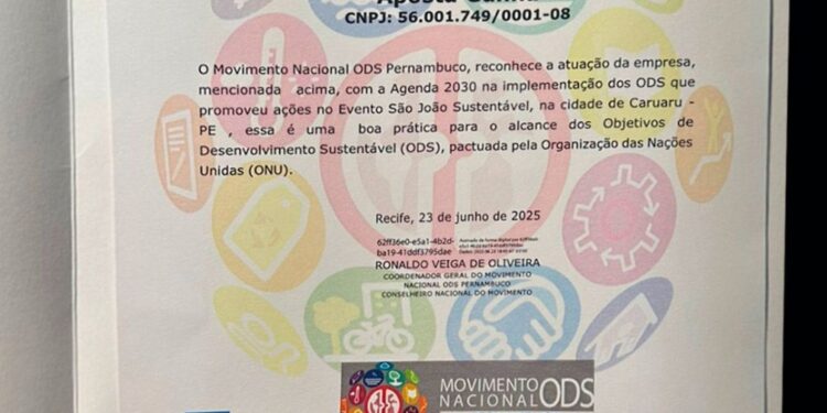 Aposta Ganha recebe certificado de reconhecimento e adesão pelo trabalho no São João Sustentável em Caruaru, Pernambuco