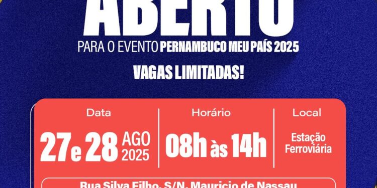 Credenciamento para comerciantes do evento Pernambuco Meu País 2025 será realizado na Estação Ferroviária