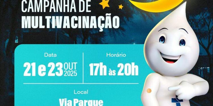 Prefeitura de Caruaru promoverá vacinação noturna na Via Parque nos dias 21 e 23 de outubro