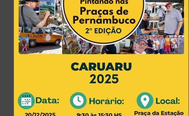 “Pintando nas Praças de Pernambuco” chega a Caruaru e reunirá mais de 70 artistas plásticos