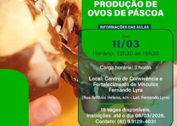 Curso gratuito ensina produção de ovos de Páscoa e abre oportunidade de renda em Caruaru